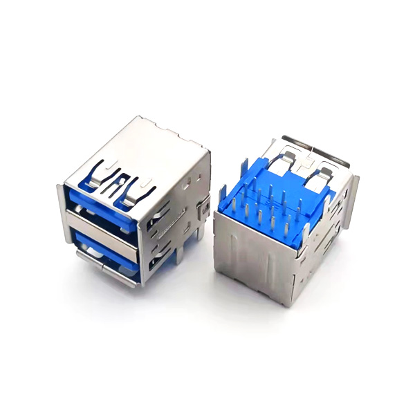 USB3.0雙層卷邊；板上直腳；殼子腳間距12.85