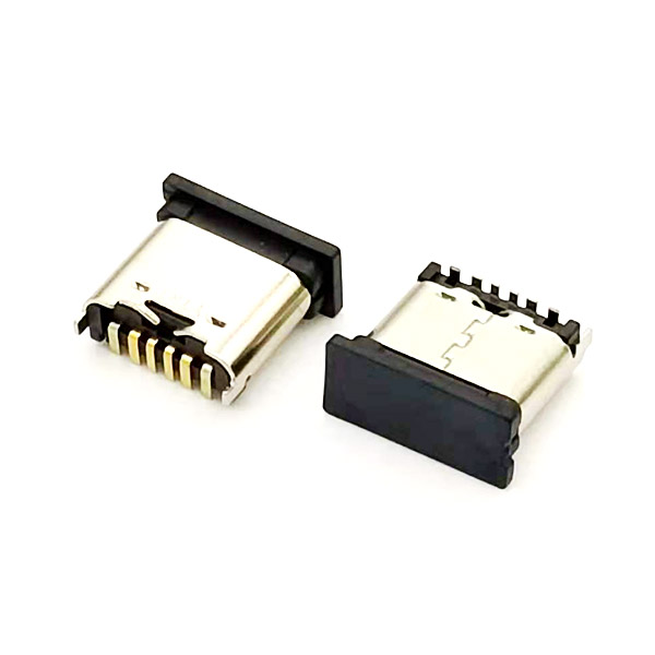 USB TYPE C 6P立式；H5.0；5.5；6.5；6.8殼子DIP+端子SMT